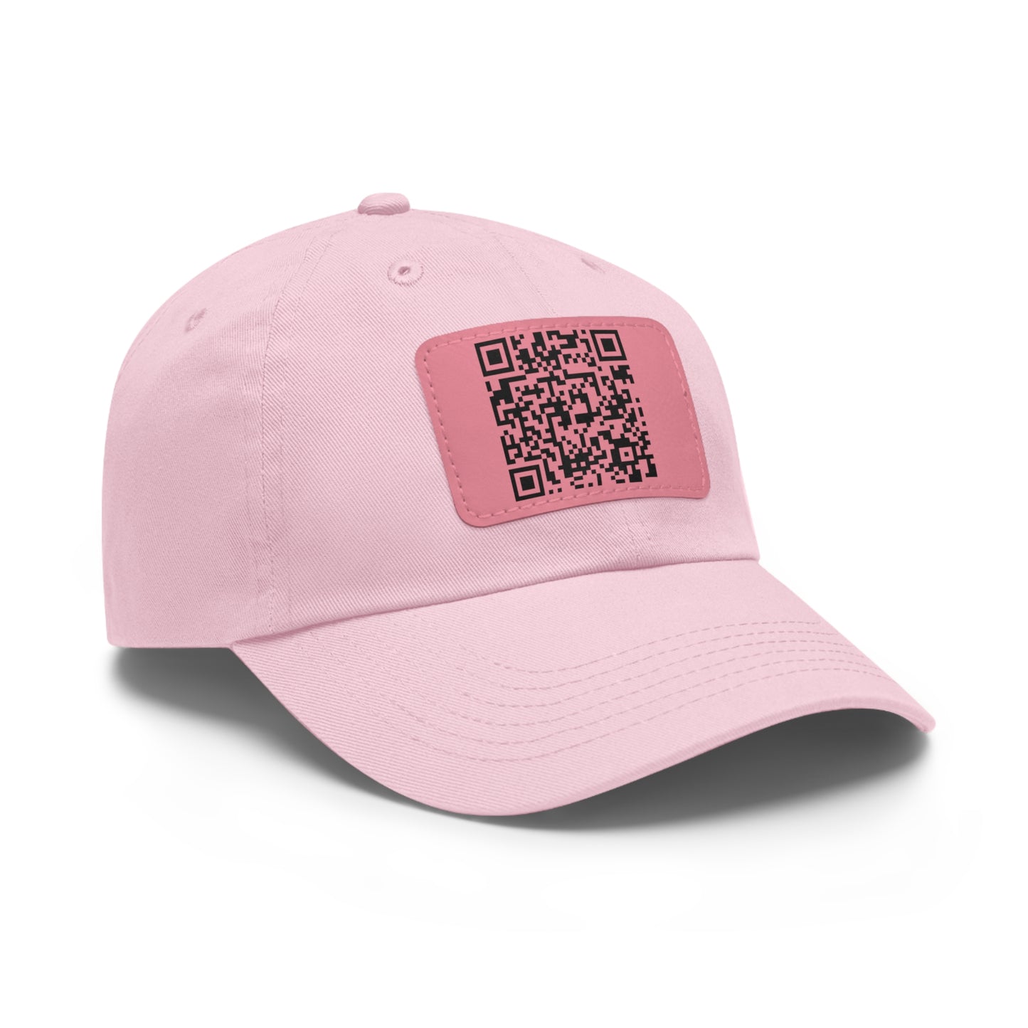 Hat with Leather QR Code Patch - "Jesus Loves You :)"
