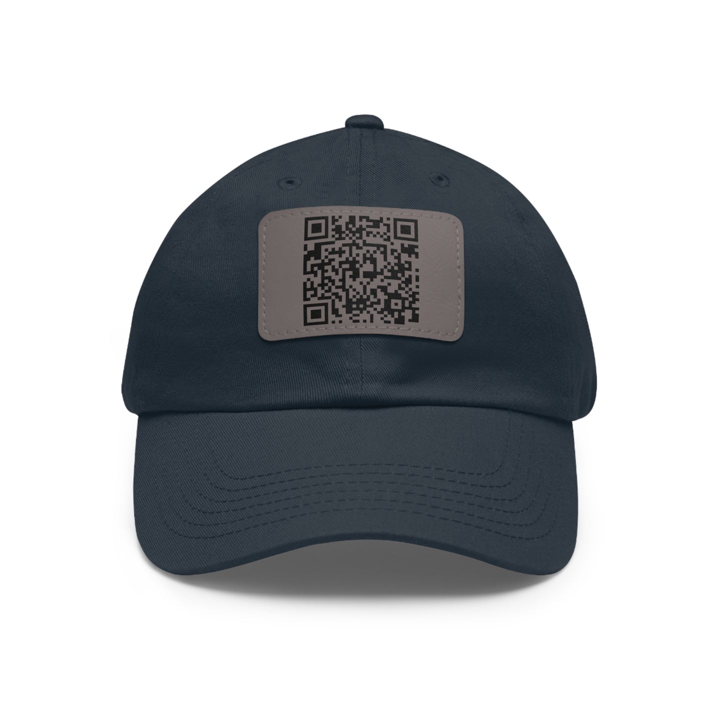 Hat with Leather QR Code Patch - "Jesus Loves You :)"