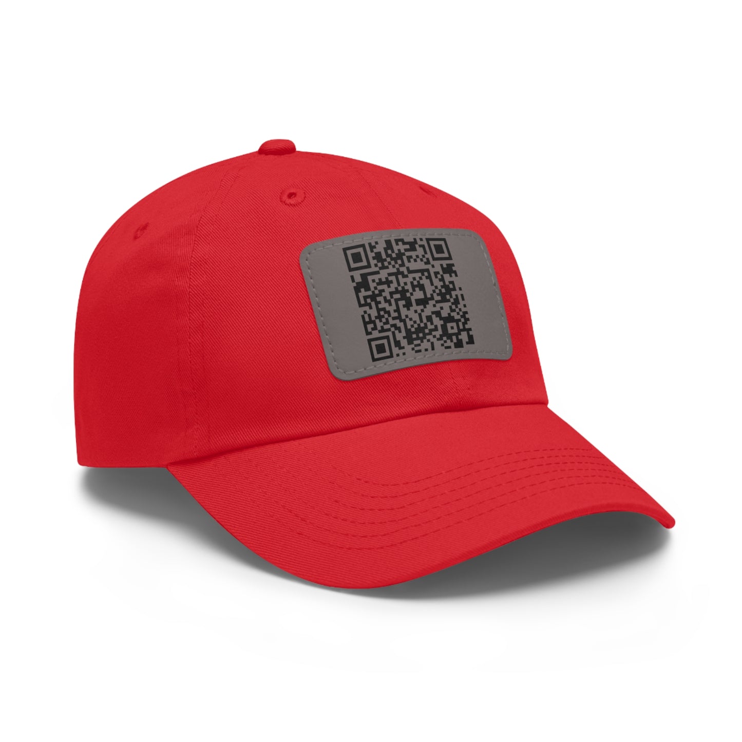 Hat with Leather QR Code Patch - "Jesus Loves You :)"