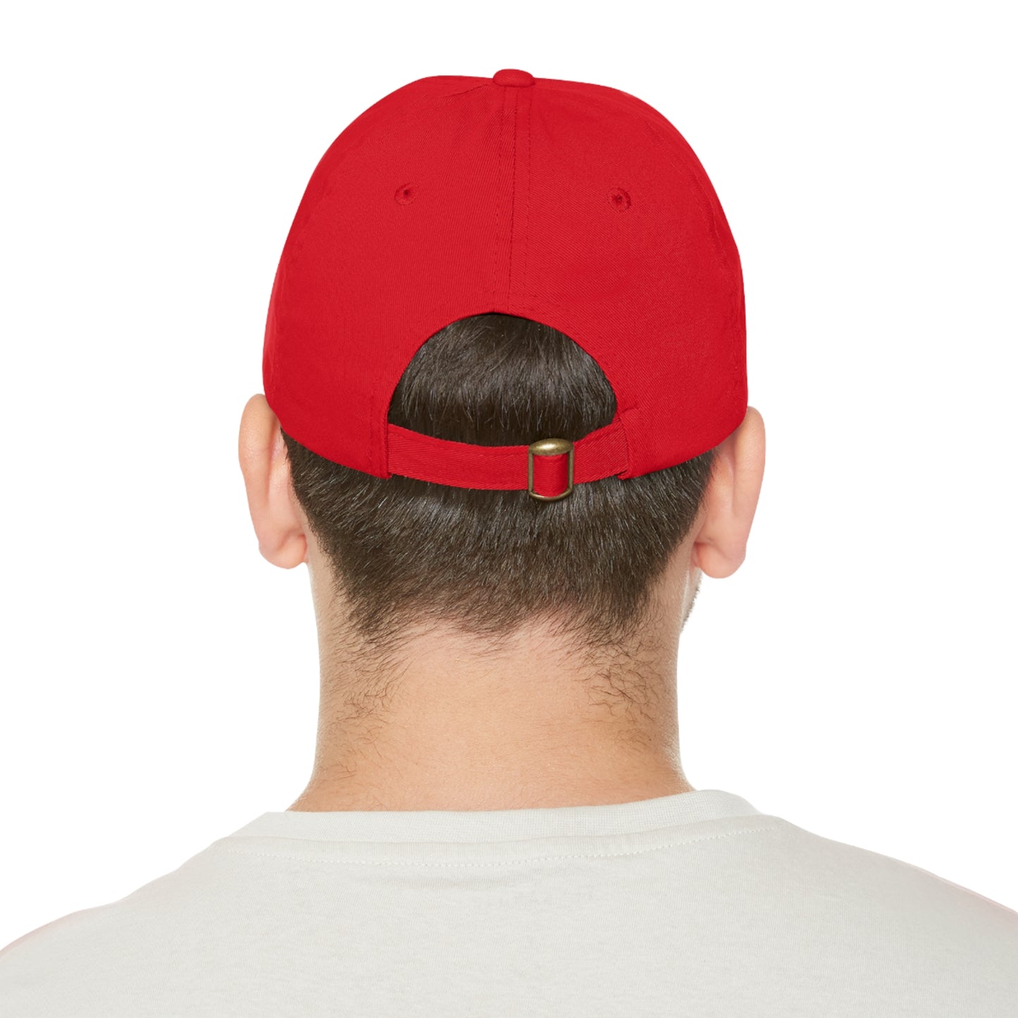 Hat with Leather QR Code Patch - "Jesus Loves You :)"