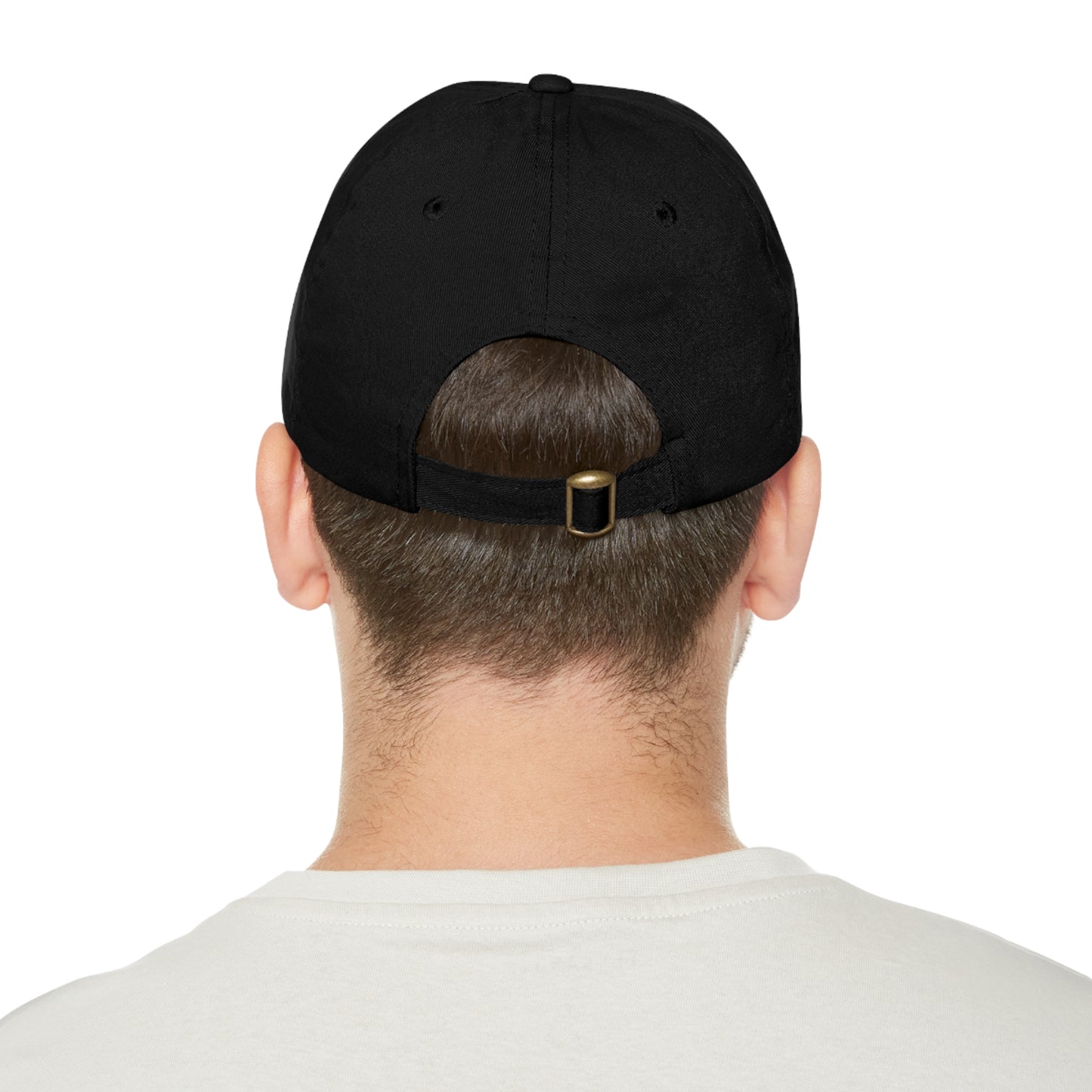 Hat with Leather QR Code Patch - "Jesus Loves You :)"