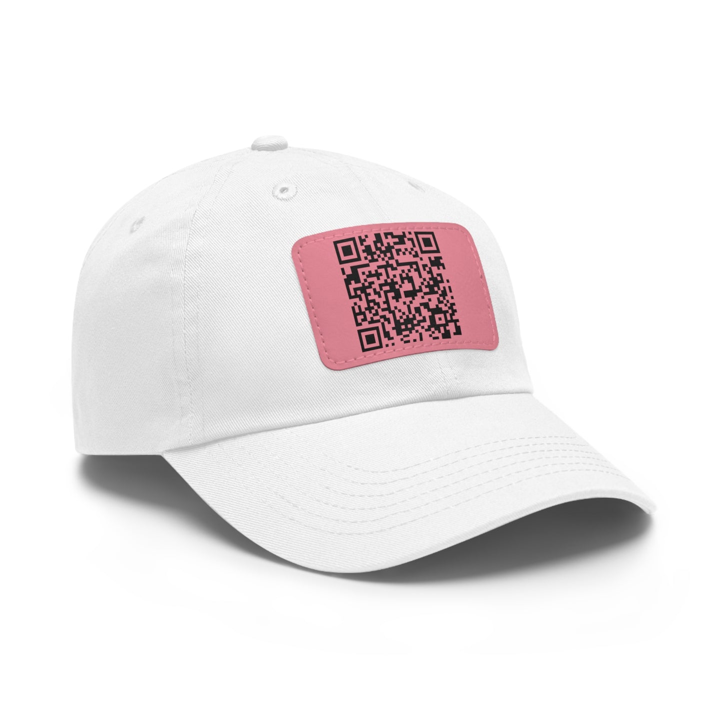 Hat with Leather QR Code Patch - "Jesus Loves You :)"