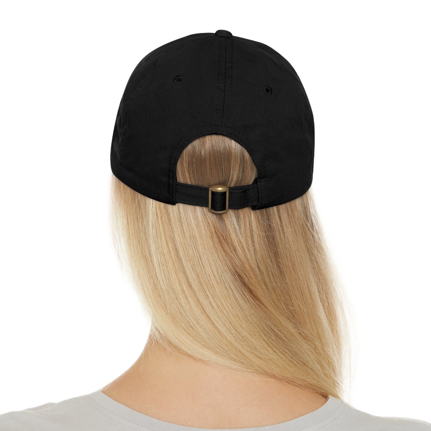 Hat with Leather QR Code Patch - "Jesus Loves You :)"