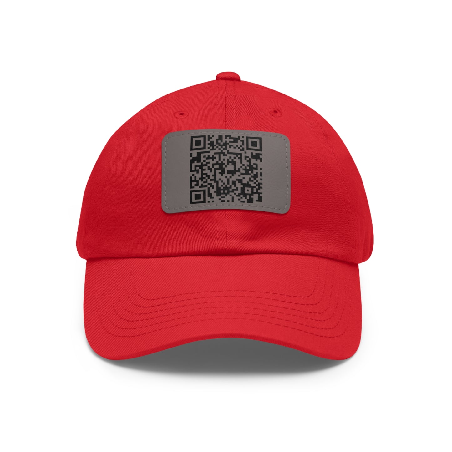 Hat with Leather QR Code Patch - "Jesus Loves You :)"