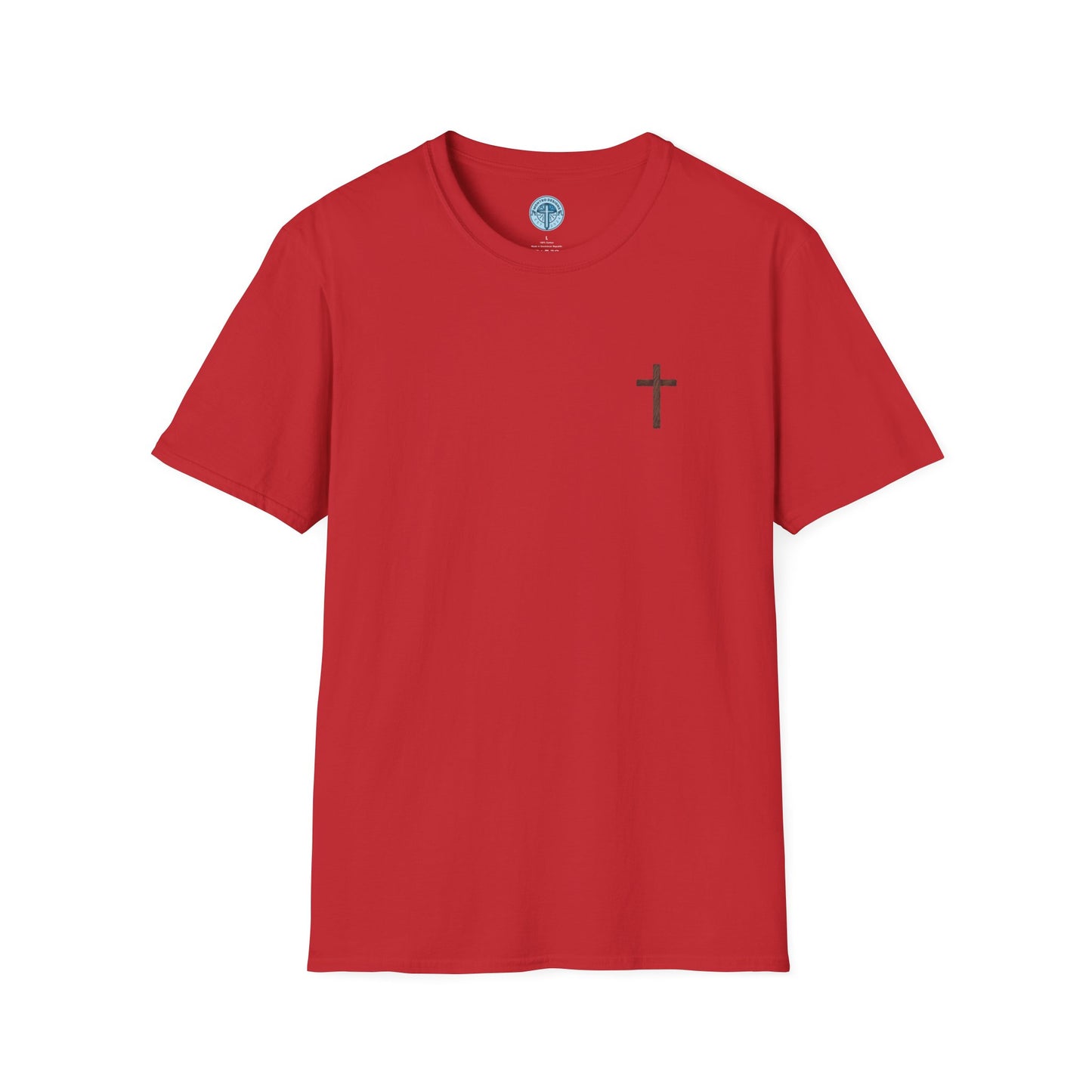 QR Code Unisex Softstyle T-Shirt - Says, "Jesus Loves You :)"