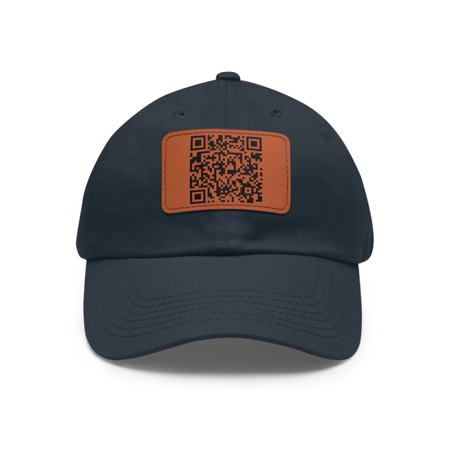 Hat with Leather QR Code Patch - "Jesus Loves You :)"