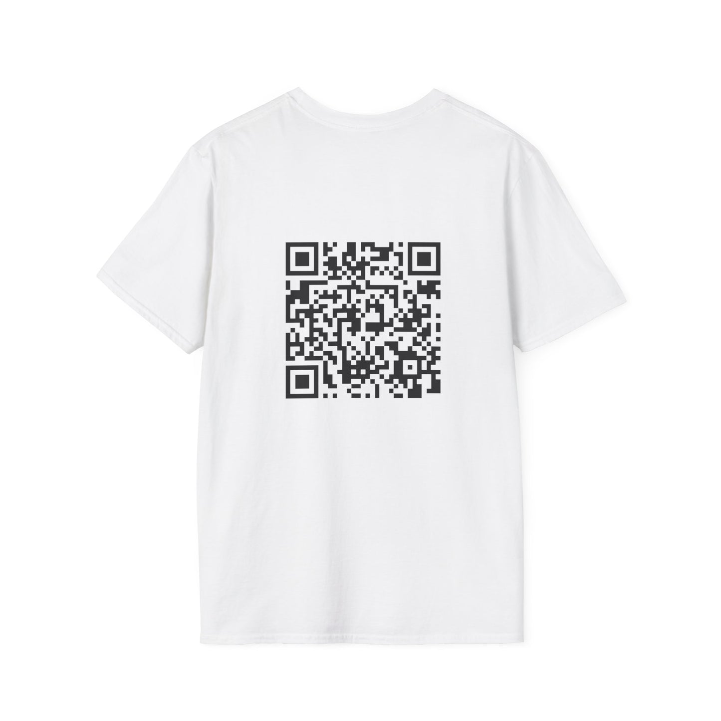 QR Code Unisex Softstyle T-Shirt - Says, "Jesus Loves You :)"