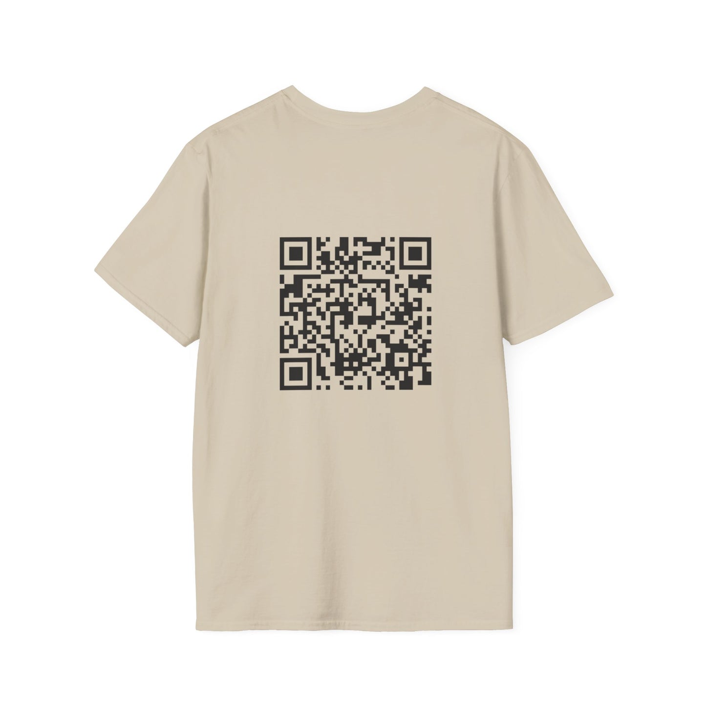 QR Code Unisex Softstyle T-Shirt - Says, "Jesus Loves You :)"