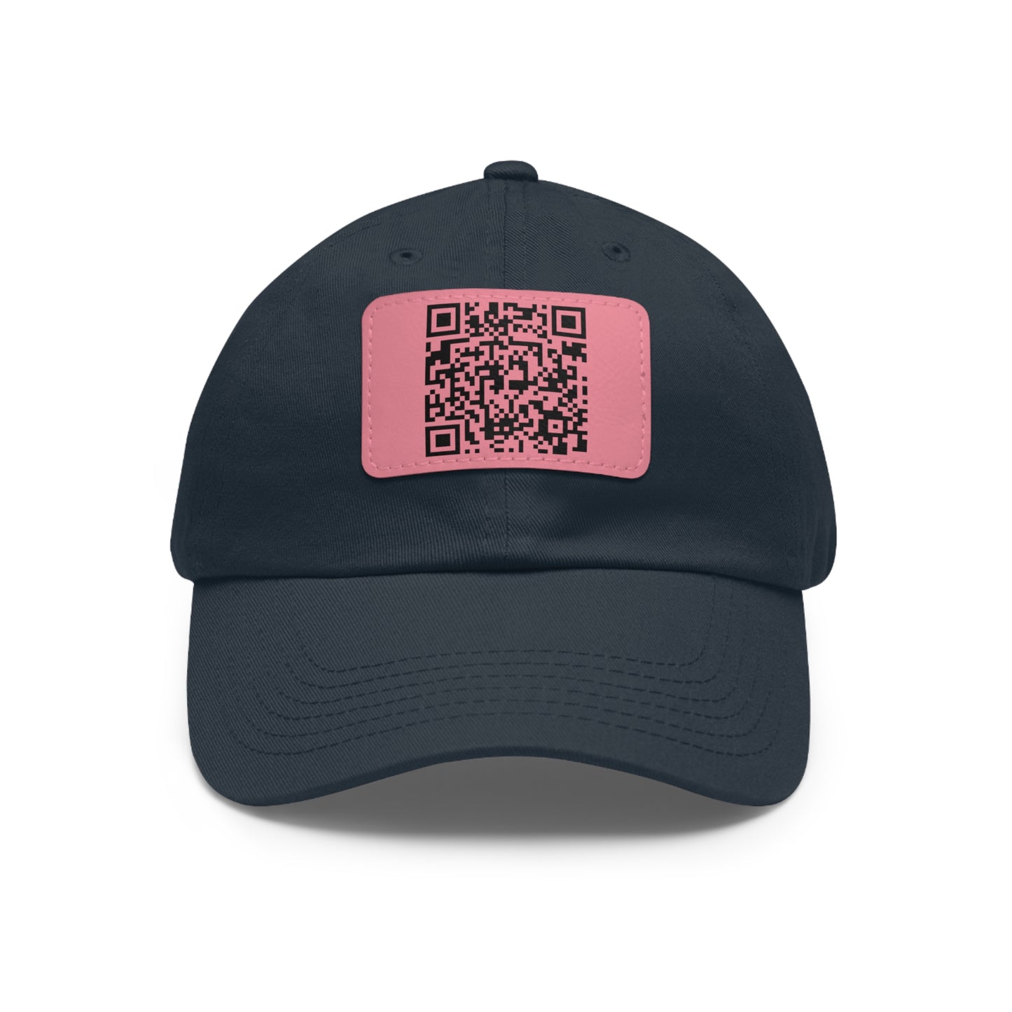 Hat with Leather QR Code Patch - "Jesus Loves You :)"