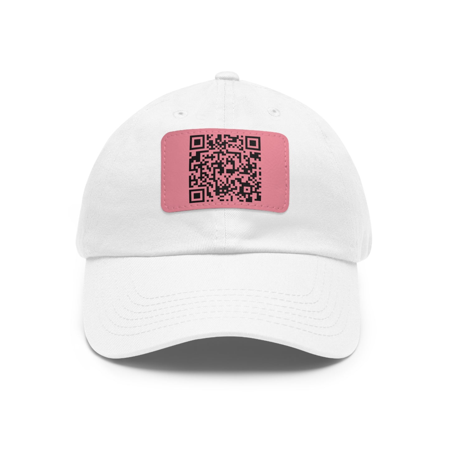 Hat with Leather QR Code Patch - "Jesus Loves You :)"