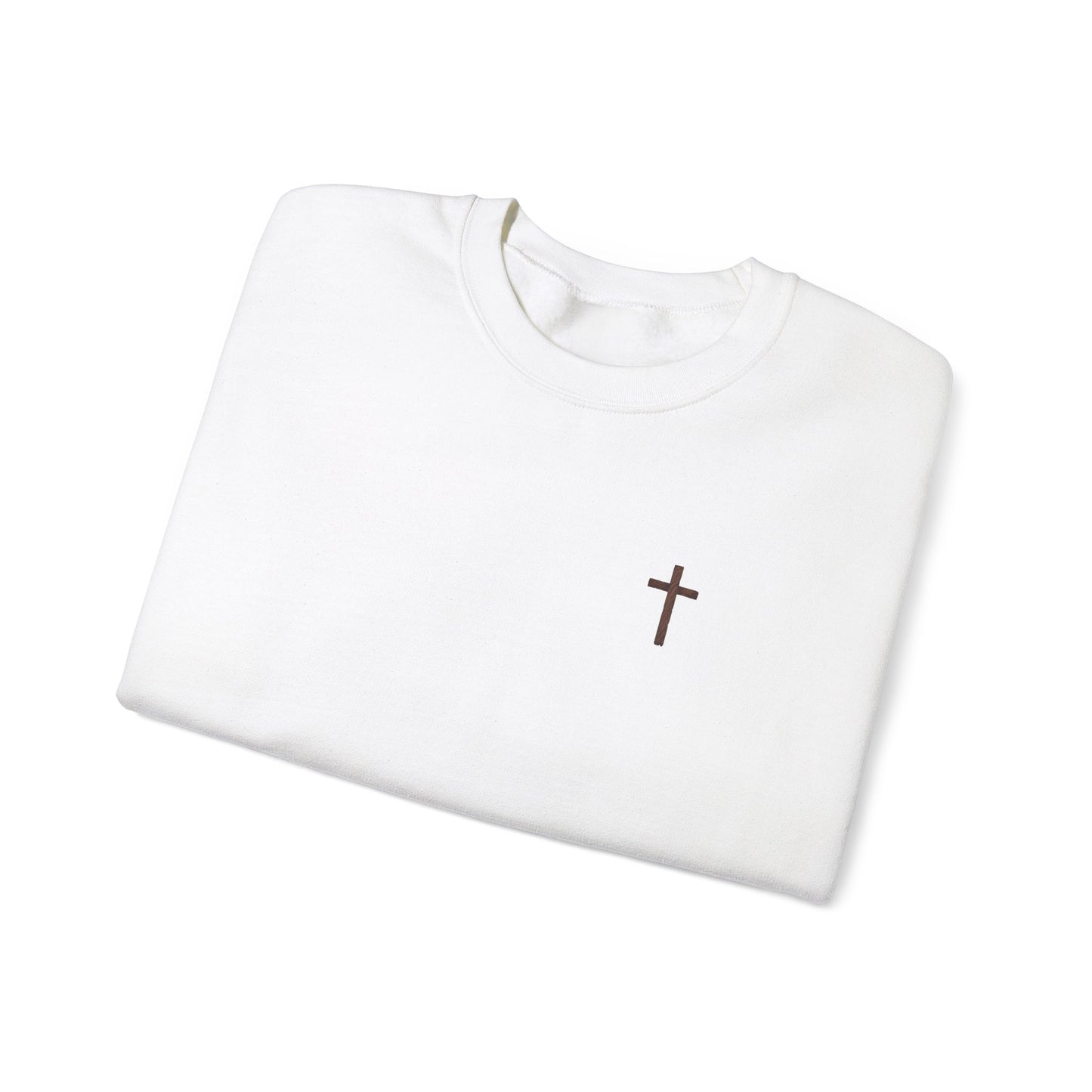 QR Code Unisex Heavy Blend™ Crewneck Sweatshirt - Says, "Jesus Loves You :)"