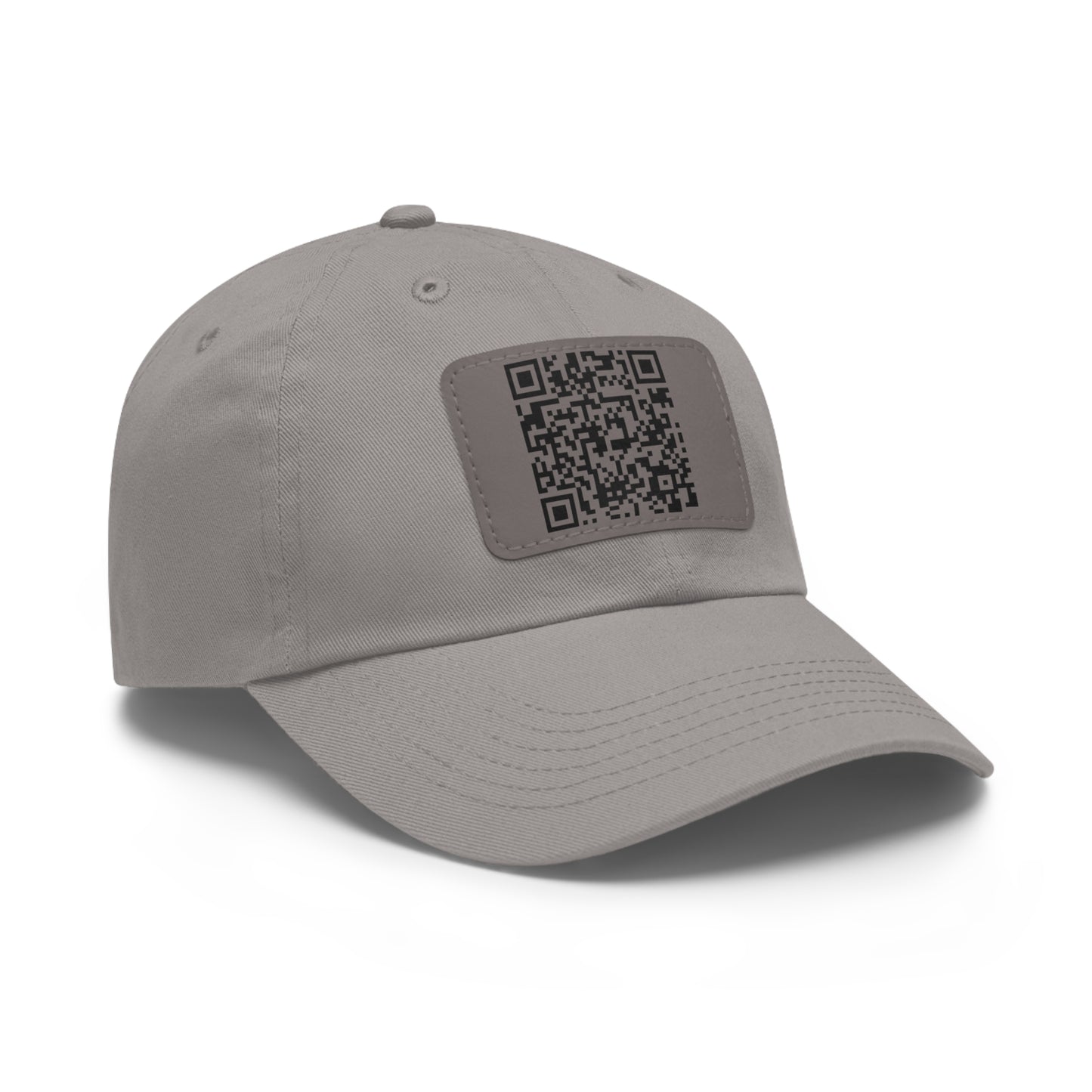 Hat with Leather QR Code Patch - "Jesus Loves You :)"