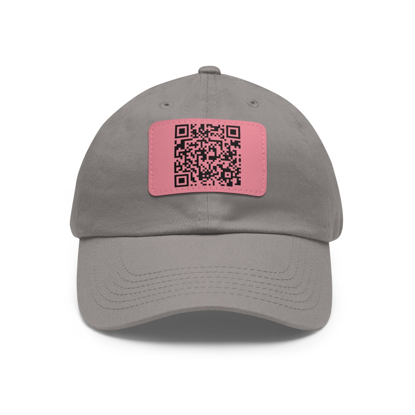 Hat with Leather QR Code Patch - "Jesus Loves You :)"