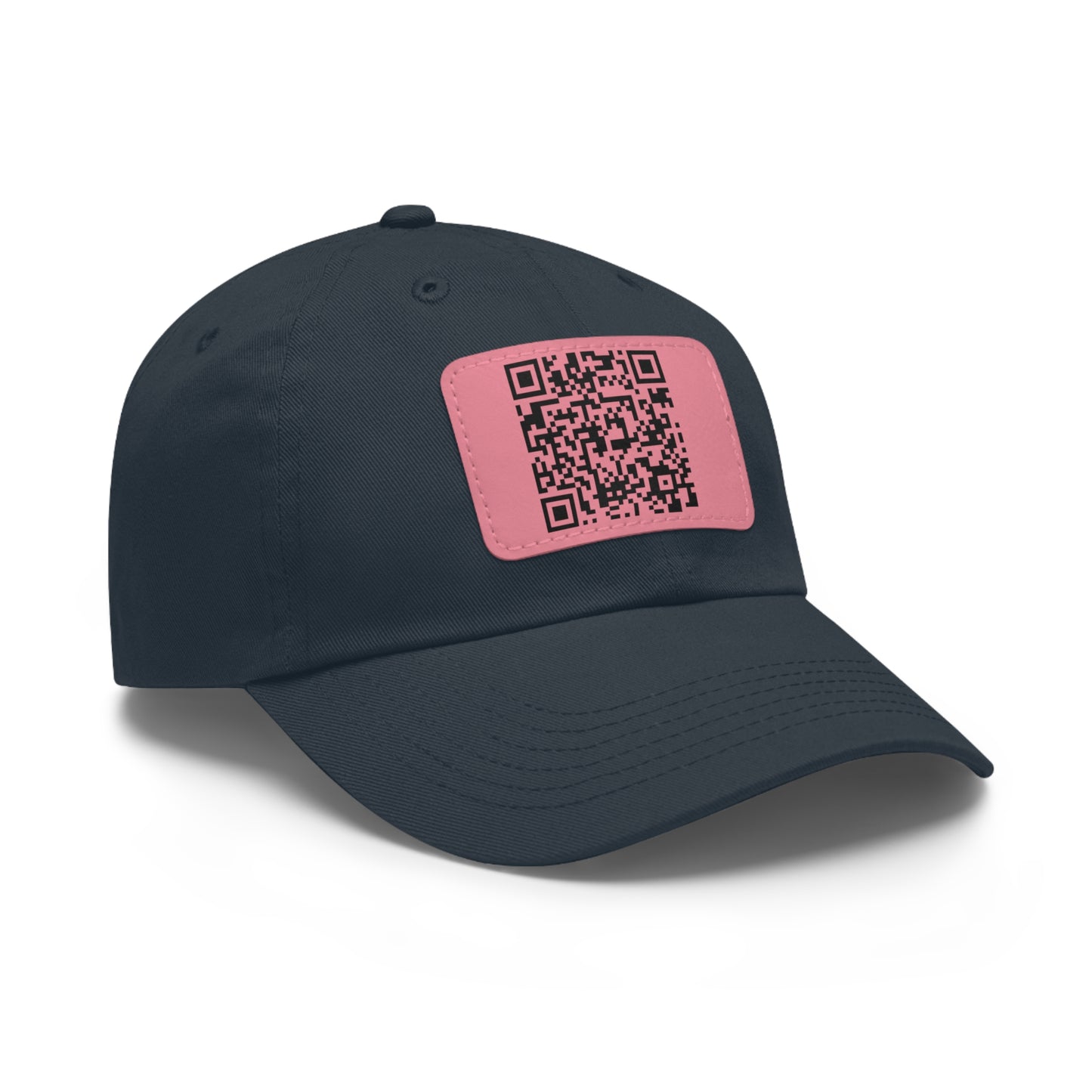 Hat with Leather QR Code Patch - "Jesus Loves You :)"