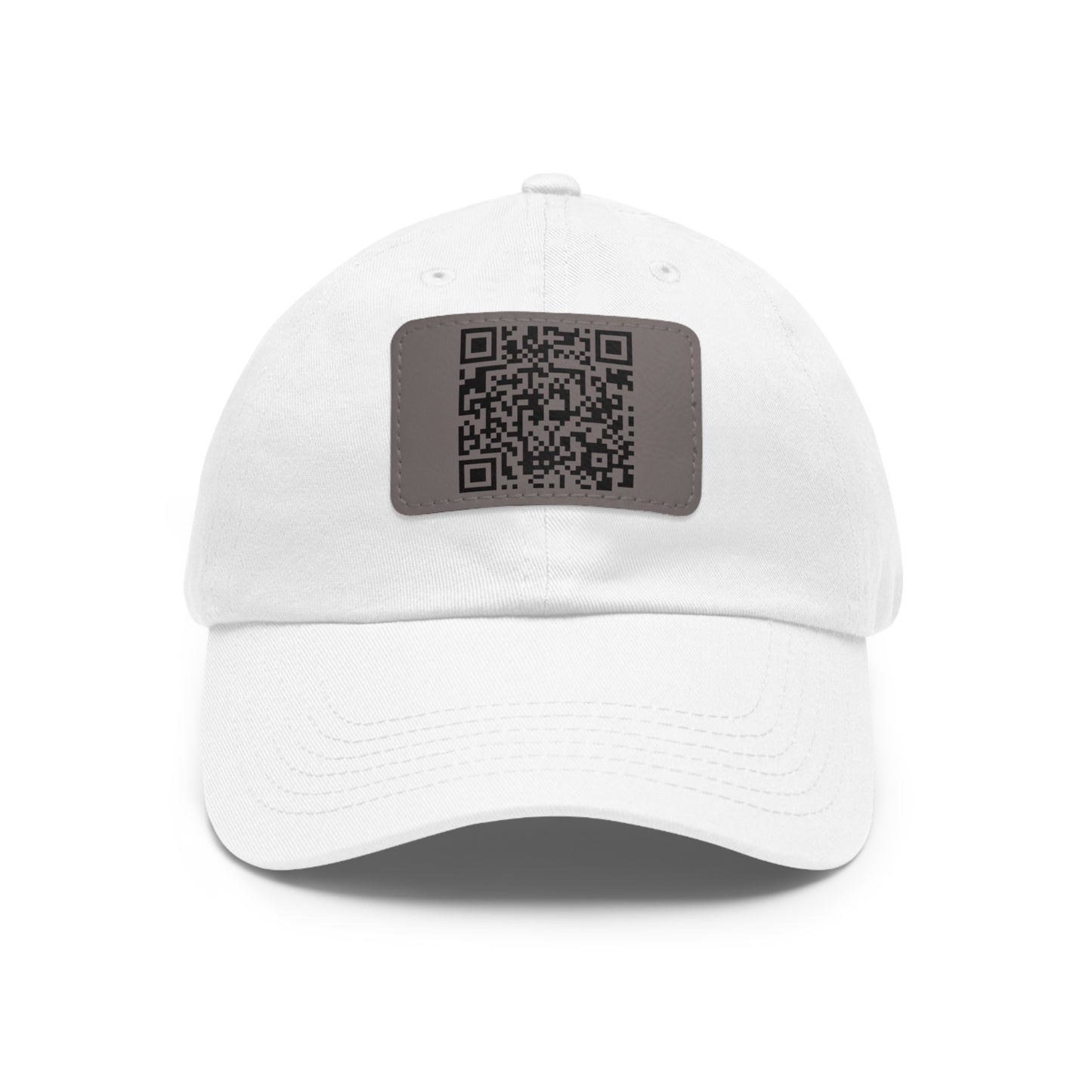 Hat with Leather QR Code Patch - "Jesus Loves You :)"