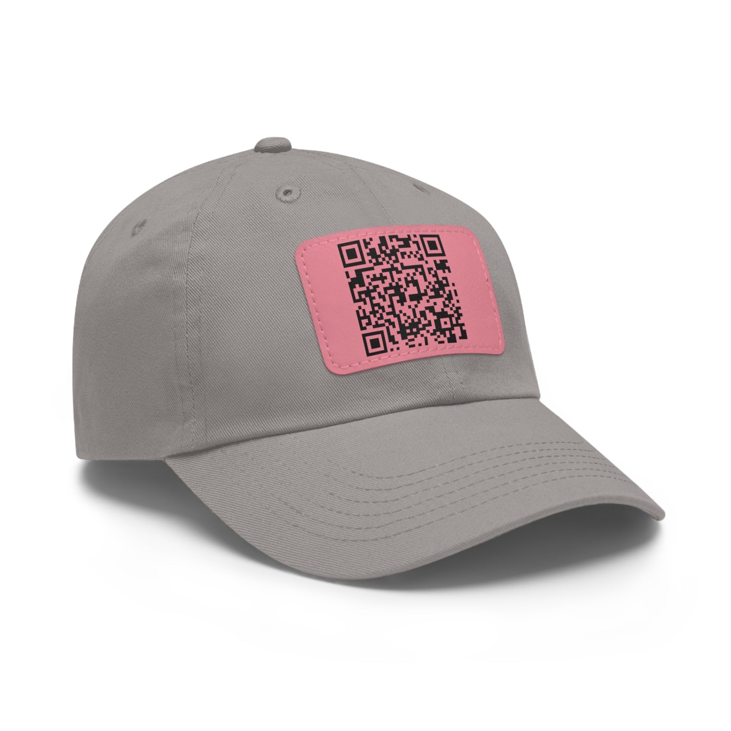 Hat with Leather QR Code Patch - "Jesus Loves You :)"