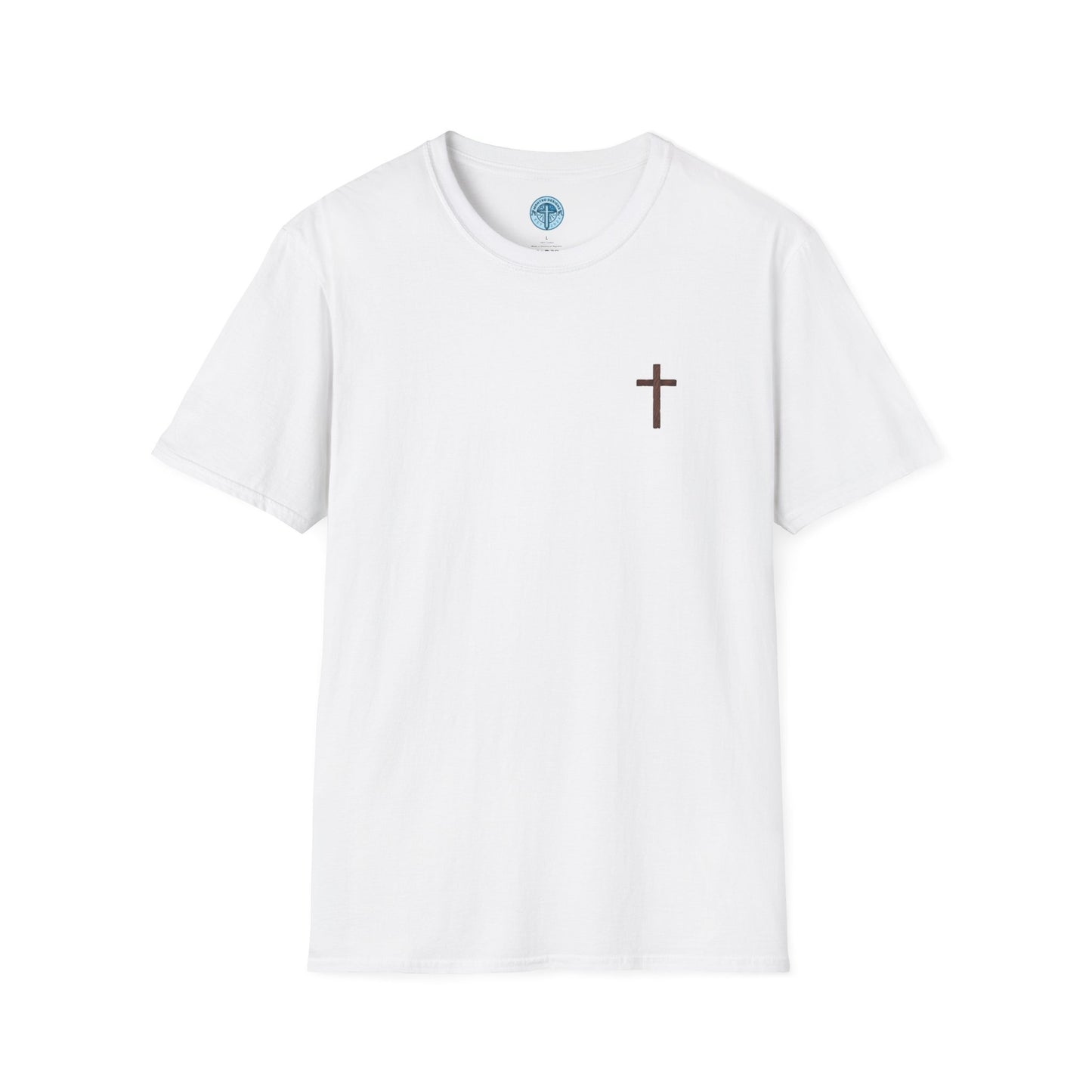 QR Code Unisex Softstyle T-Shirt - Says, "Jesus Loves You :)"